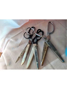 Lot 3 Vintage Sewing Shears Wiss Pinking Foremost Japan Tailor Scissors